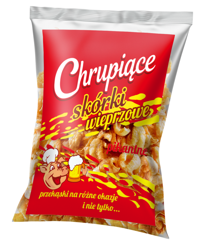 Chipsy mięsne pikantne, skórki wieprzowe